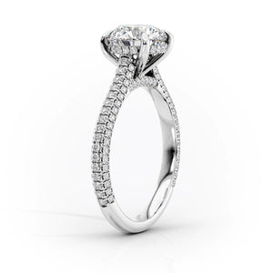 The Rachel Set With A 4.5 Carat Emerald Moissanite