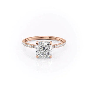 The Pave Aline Set With A Cushion Moissanite
