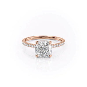 The Pave Aline Set With A 2.5 Carat Cushion Lab Diamond