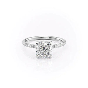 The Pave Aline Set With A Cushion Moissanite