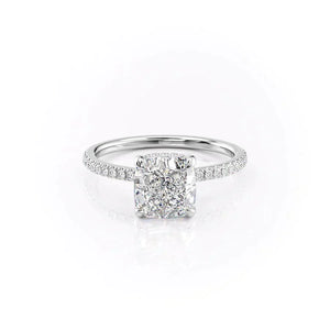 The Pave Aline Set With A 2.5 Carat Cushion Moissanite