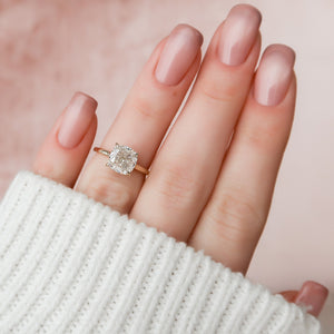 The Pave Aline Set With A 2 Carat Cushion Lab Diamond