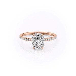 The Pave Aline Set With A 2 Carat Elongated Cushion Lab Diamond
