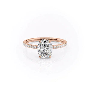 The Pave Aline Set With A Elongated Cushion Moissanite