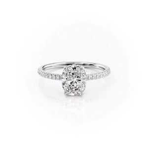 The Pave Aline Set With A Elongated Cushion Moissanite