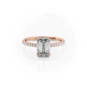 The Pave Aline Set With A 1.5 Carat Emerald Moissanite