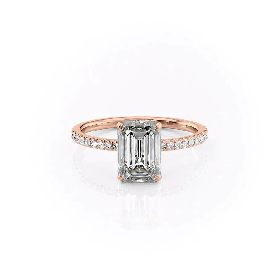 The Pave Aline Set With A 3 Carat Emerald Lab Diamond