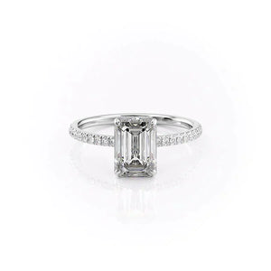 The Pave Aline Set With A 3 Carat Emerald Moissanite