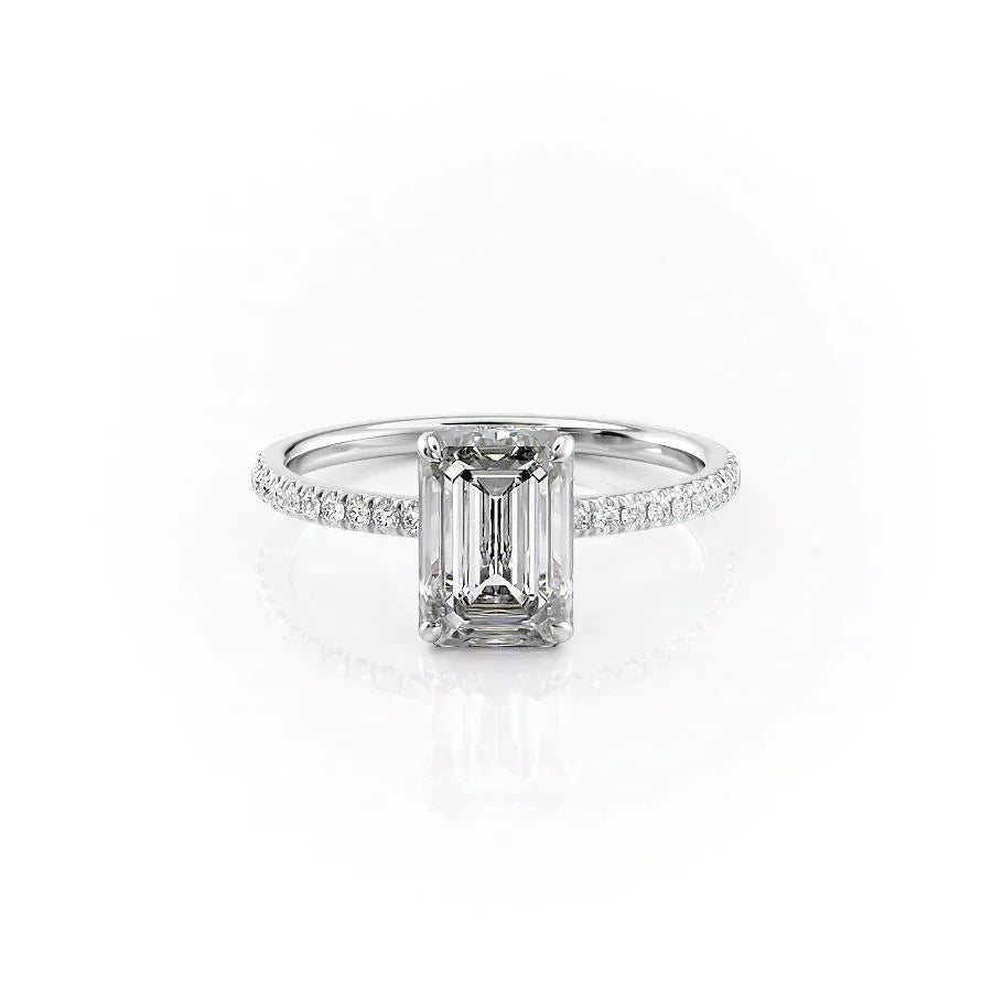 The Pave Aline Set With A Emerald Moissanite