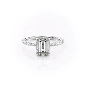 The Pave Aline Set With A Emerald Moissanite