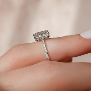 The Pave Aline Set With A 2 Carat Emerald Lab Diamond