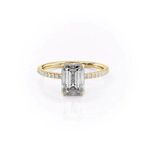 The Pave Aline Set With A Emerald Moissanite