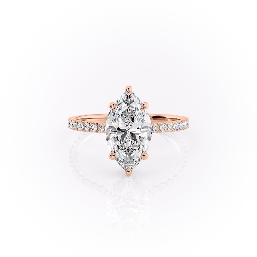 The Pave Aline Set With A 1 Carat Marquise Lab Diamond