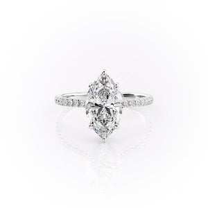 The Pave Aline Set With A 1 Carat Marquise Moissanite