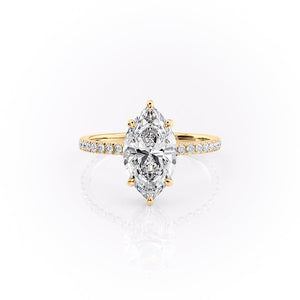 The Pave Aline Set With A 2.5 Carat Marquise Lab Diamond