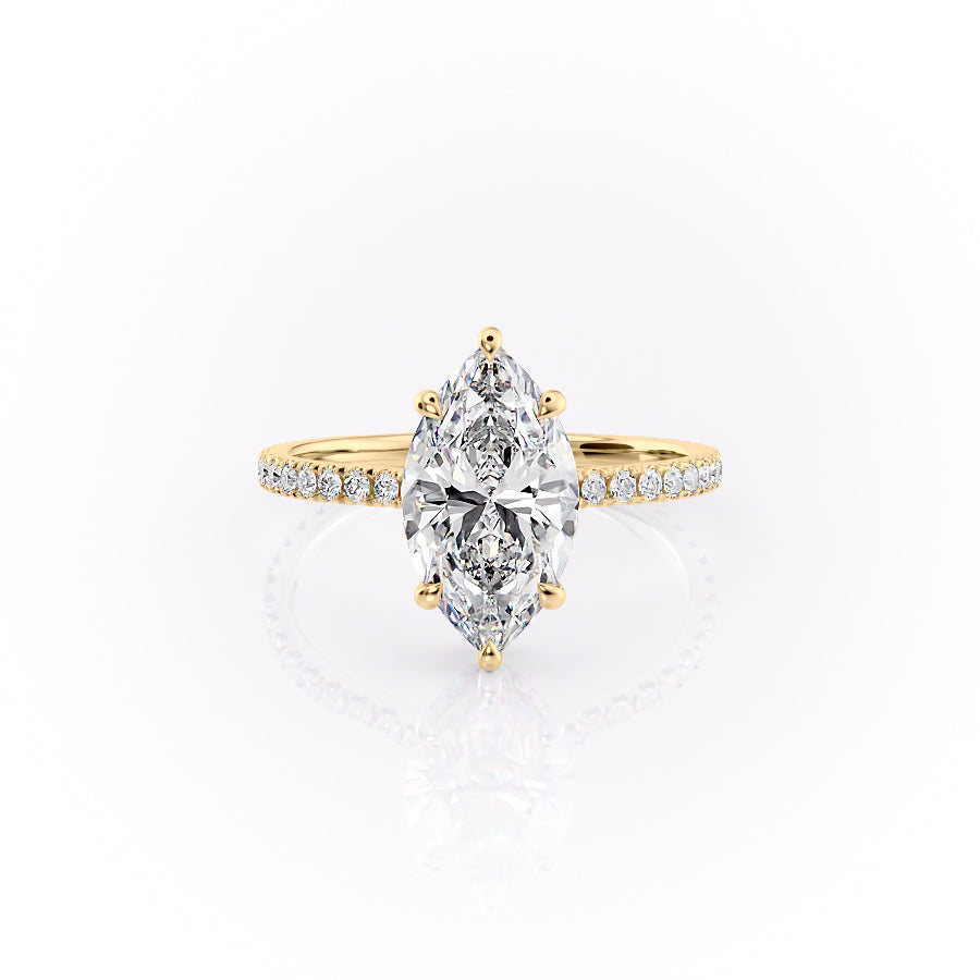 The Pave Aline Set With A 5 Carat Marquise Moissanite