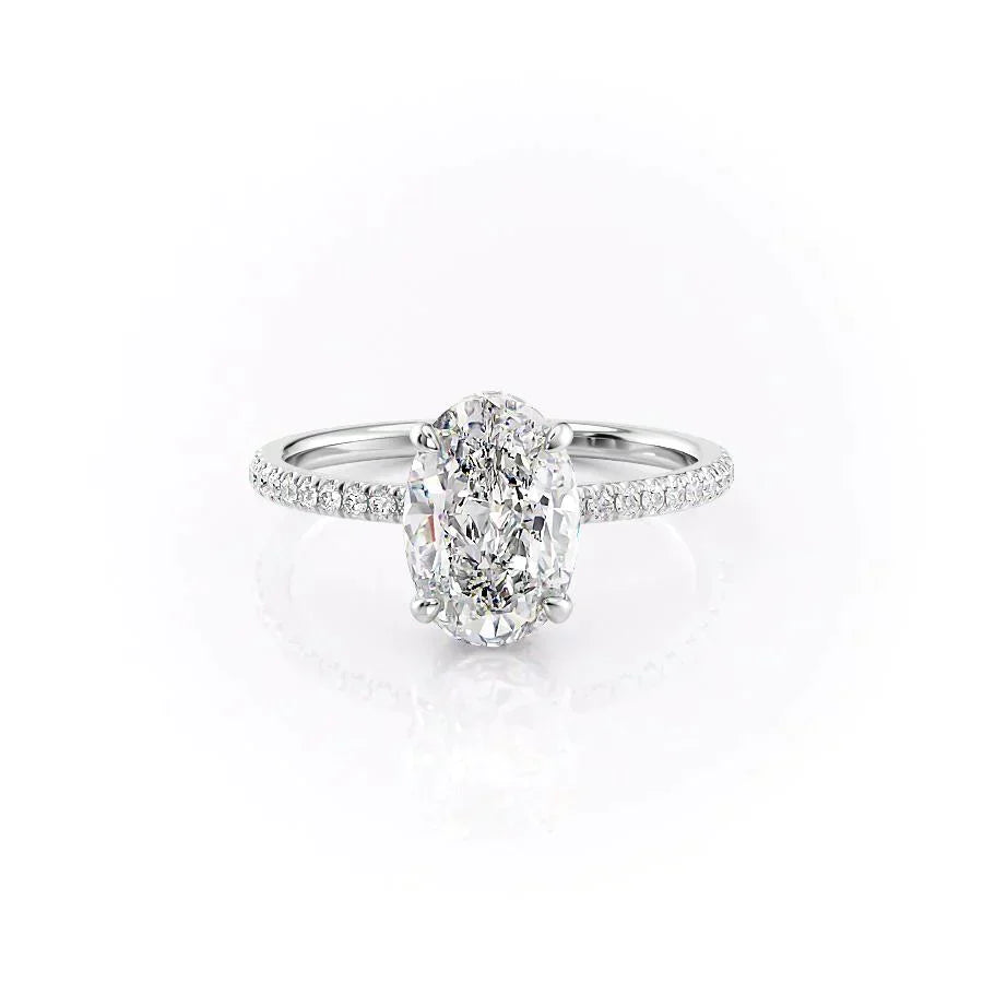 The Pave Aline Set With A 2 Carat Oval Lab Diamond