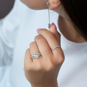The Pave Aline Set With A 2 Carat Oval Lab Diamond