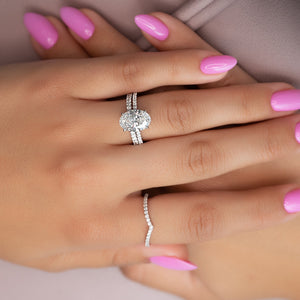 The Pave Aline Set With A 2 Carat Oval Lab Diamond