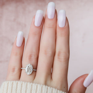 The Pave Aline Set With A 2 Carat Oval Lab Diamond