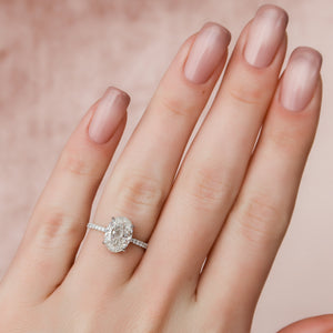 The Pave Aline Set With A 2 Carat Oval Lab Diamond