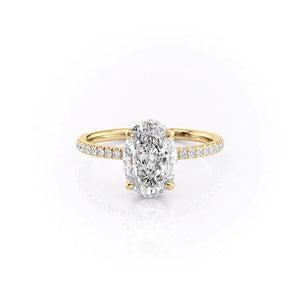 The Pave Aline Set With A 2.5 Carat Oval Lab Diamond