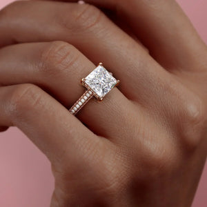 The Pave Aline Set With A 3 Carat Princess Moissanite