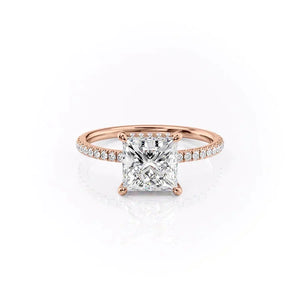 The Pave Aline Set With A Princess Lab Diamond