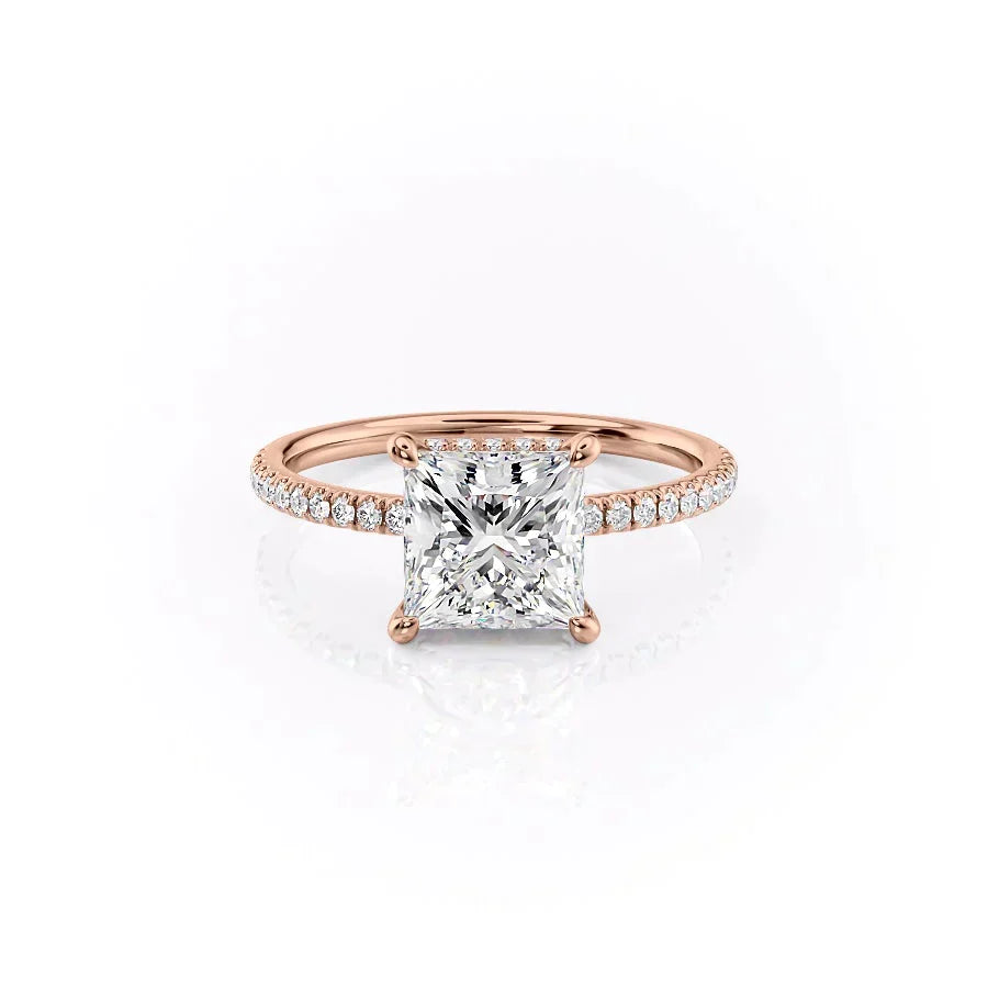 The Pave Aline Set With A 3.5 Carat Princess Moissanite