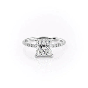 The Pave Aline Set With A Princess Lab Diamond