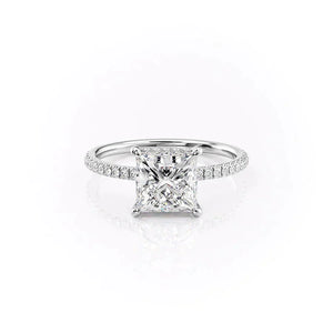 The Pave Aline Set With A 2.5 Carat Princess Lab Diamond