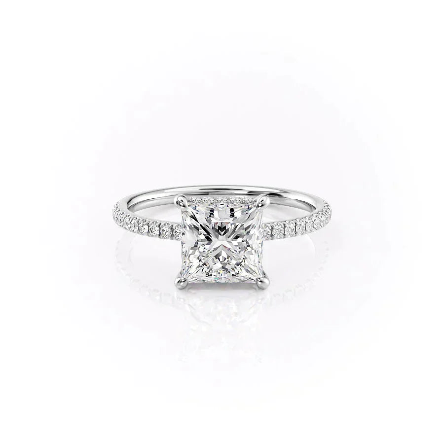 The Pave Aline Set With A 3 Carat Princess Moissanite