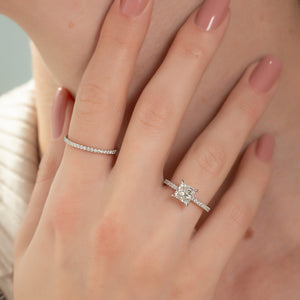 The Pave Aline Set With A 2 Carat Princess Lab Diamond