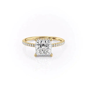 The Pave Aline Set With A Princess Lab Diamond