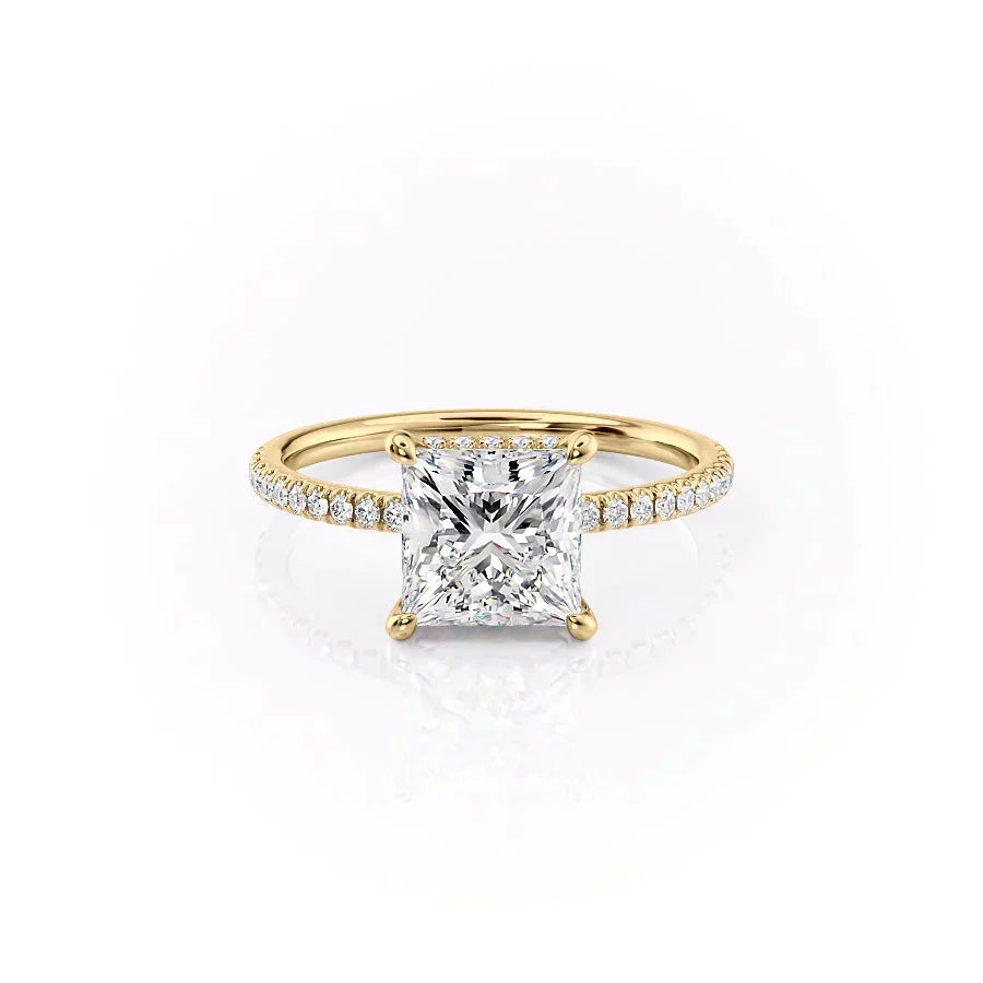 The Pave Aline Set With A 2 Carat Princess Lab Diamond