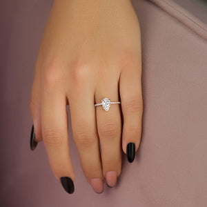 The Pave Aline Set With A 3 Carat Pear Lab Diamond