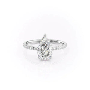 The Pave Aline Set With A 2 Carat Pear Moissanite