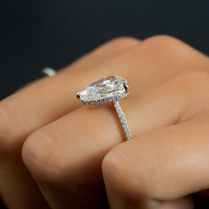 The Pave Aline Set With A 1 Carat Pear Lab Diamond