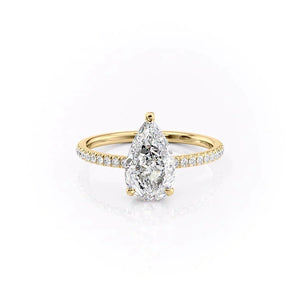 The Pave Aline Set With A Pear Moissanite