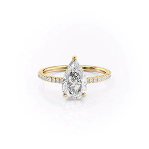 The Pave Aline Set With A 2.5 Carat Pear Lab Diamond