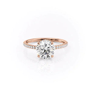 The Pave Aline Set With A 2.5 Carat Round Lab Diamond
