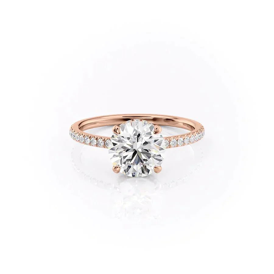 The Pave Aline Set With A 2 Carat Round Lab Diamond