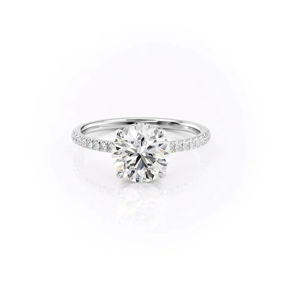 The Pave Aline Set With A 2 Carat Round Lab Diamond
