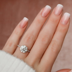 The Pave Aline Set With A 3 Carat Round Lab Diamond