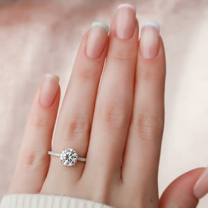 The Pave Aline Set With A 3 Carat Round Lab Diamond