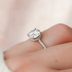 The Pave Aline Set With A 3 Carat Round Lab Diamond