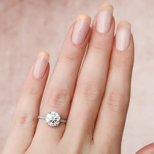 The Pave Aline Set With A 3 Carat Round Lab Diamond