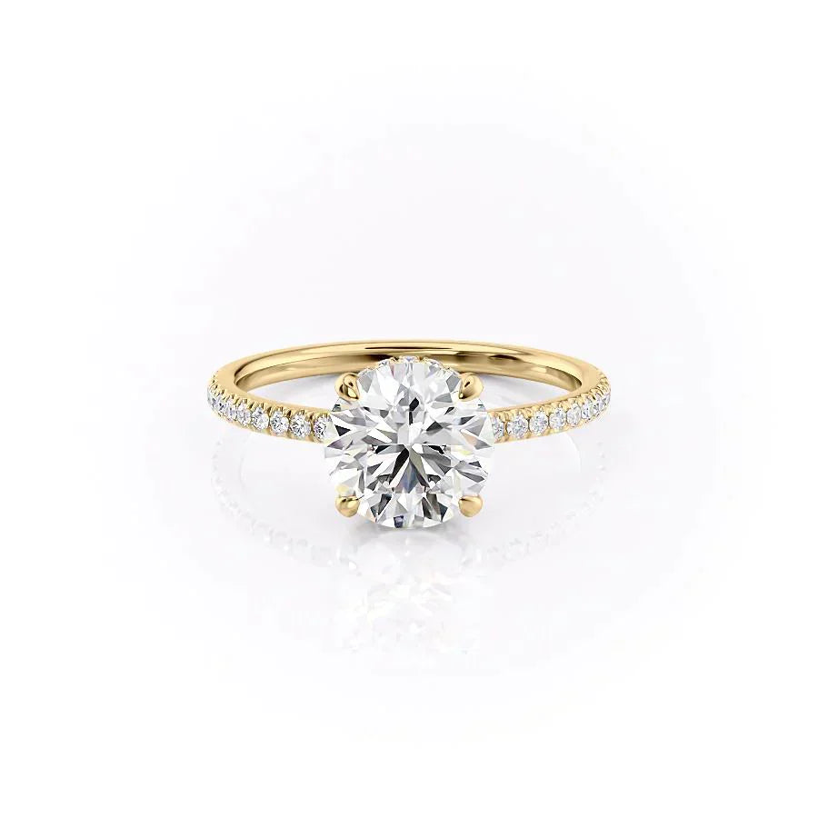 The Pave Aline Set With A 1 Carat Round Lab Diamond