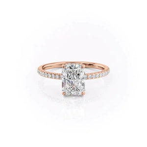 The Pave Aline Set With A 2 Carat Radiant Lab Diamond