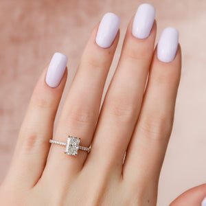 The Pave Aline Set With A 2 Carat Radiant Lab Diamond